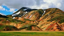 Landscape nature mountains iceland snow field hills Custom Gaming Mat Desk