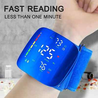 Rechargeable Wrist Blood Pressure Monitor LED Screen BP Machine - New