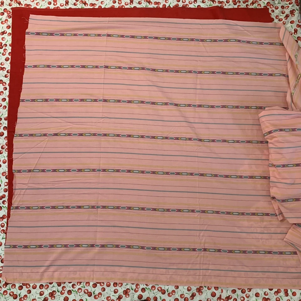 "Tela suroeste de algodón suave rosa con bordado 127x46""" Foto 3 de 4