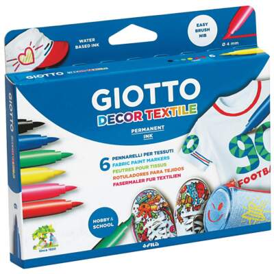 GIOTTO Textilmarker T-Shirt Painter 3-4mm, 6 Stück