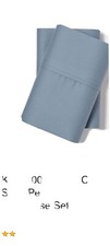 THRESHOLD 400 Thread Count Solid Performance Pillowcase Set  Blue  KING    