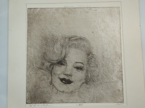 Olexander Kaniuka (1910-2000) Ukrainian 1965 Signed LE Etching Marilyn Monroe - Picture 11 of 11