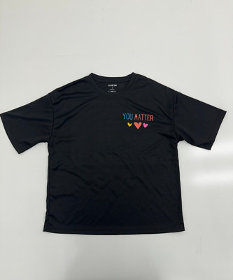 Shein Womens Black You Matter Graphic Short Sleeve Shirt Size Small