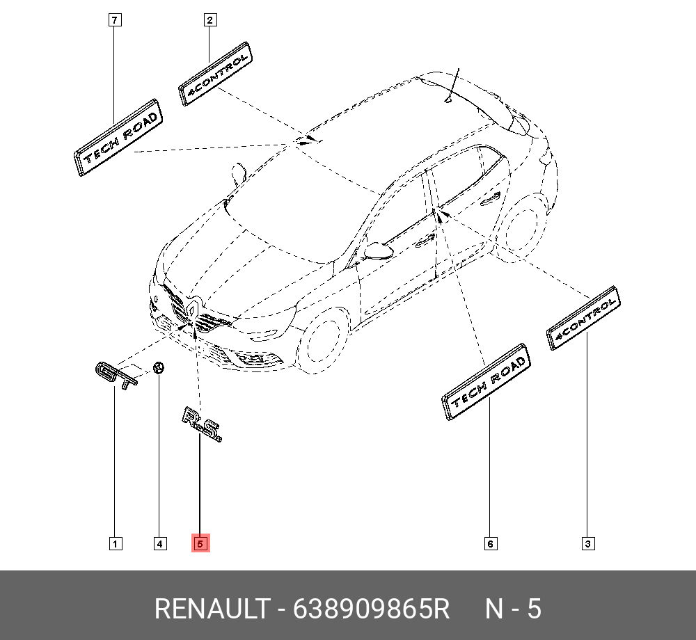 Genuine OE Monogram Front Bumper Fascia 638909865R For Renault 