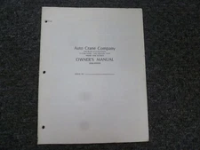 Auto Crane 5004 Boom Truck Crane Parts Catalog Operator & Service Repair Manual