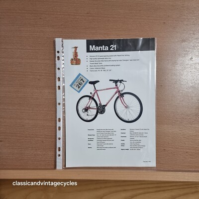 Fiche Technique D'origine Raleigh Summit 21 VTT 1990 – Brochure Publicitaire – Angleterre