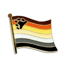 BEAR PRIDE FLAG PIN 0.5" Hat Lapel Tie Tack Badge LGBTQ Gay Bisexual Brotherhood