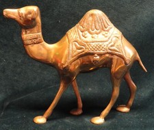 Vintage Heavy Ornate Brass Camel Figurine Statue -- LOOK