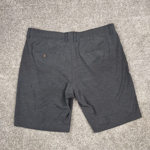 Travis Mathew Shorts Men 38 Dark Gray Striped Performance Tech Golf Sport Chino - Picture 2 of 14
