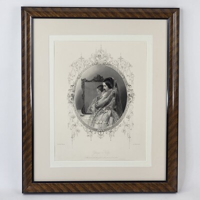 E. Finden Engraving Print of Painting ''Young Kitty'' by J. Wright, 16 x 19