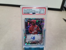2021 Bowman Chrome Jeremy De La Rosa Auto Atomic Refractor #/100 PSA 8 T6427