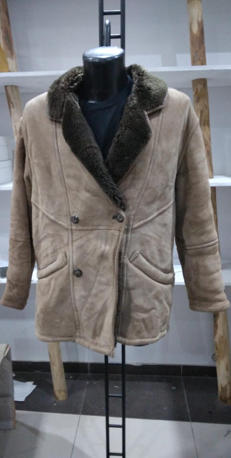 Vintage Marfur Men's Medium Brown Sheepskin Leather Jacket Size M MG120LZ