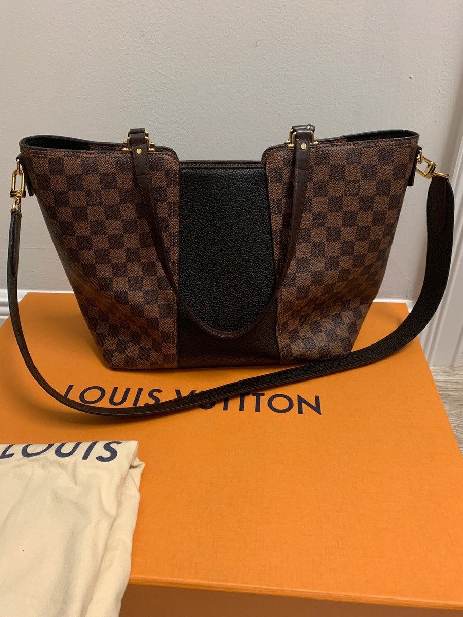 【希少】 LOUIS VUITTON Damier Ebene Jersey トートバッグ Louis Vuitton Damier Ebene Jersey Tote w/ Strap