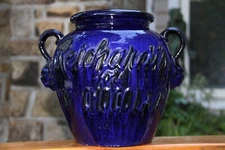 Rare circ 1900 Cobalt Stoneware jug pot Hot Chocolate Reichardts New Bruswick NJ