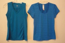 TWO LADIES WORK OUT SHIRTS ONE CHAMPION ONE ACTIVE LIFE SIZE SMALL