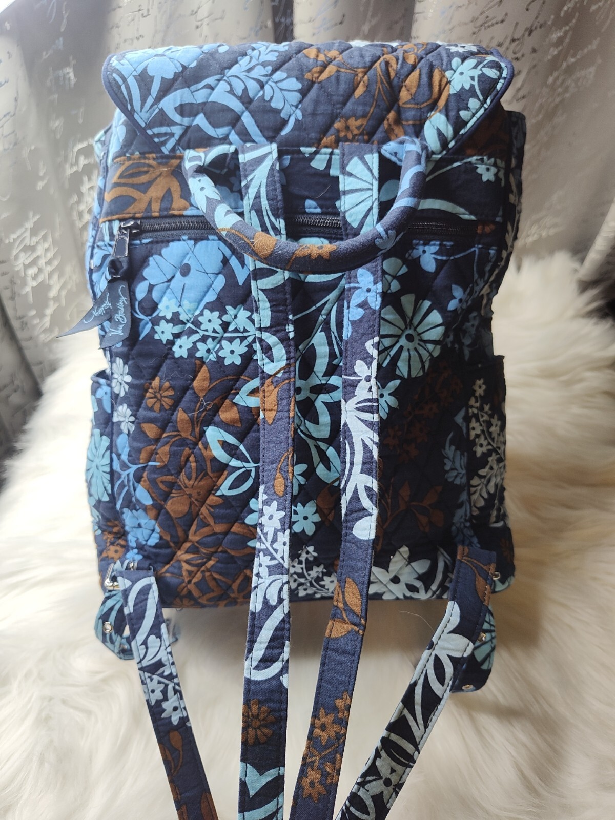 Vera Bradley Java Floral Drawstring Blue Backpack… - image 7