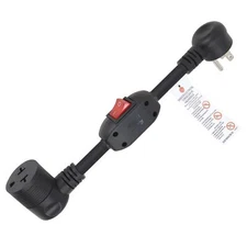 Angled 4 in 1 NEMA 5-15P On/Off Switch Cord NEMA 5-15P to 5-15R 5-20R 6-15R 6...