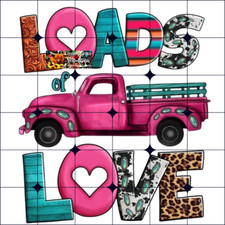 Sublimation Print Old Truck Love Valentines Day Ready to Press Heat Transfer