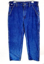 Carhartt FRB13 DNM FR Flame Resistant Jeans Mens 34x32 Blue Carpenter Relaxed