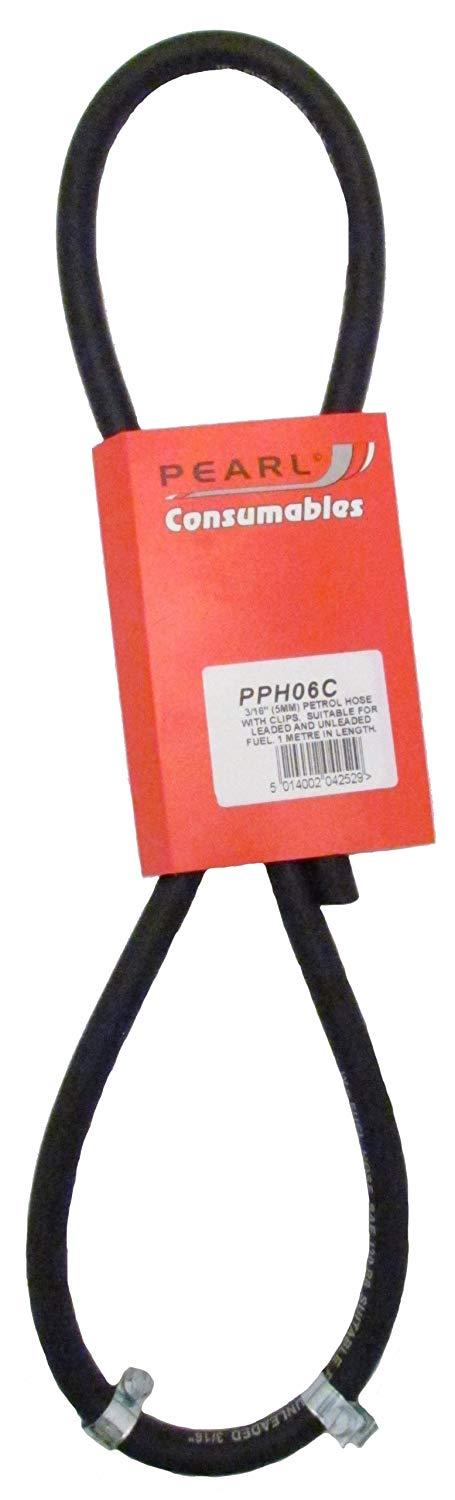 Fuel Hose 3/16"" 5mm inside diameter x 1m  PPH06C Rubber with Clamps