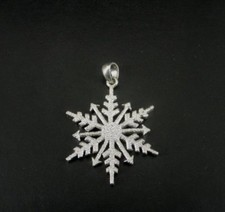Snowflake Snow with Texture design Sterling Silver 925 PENDANT
