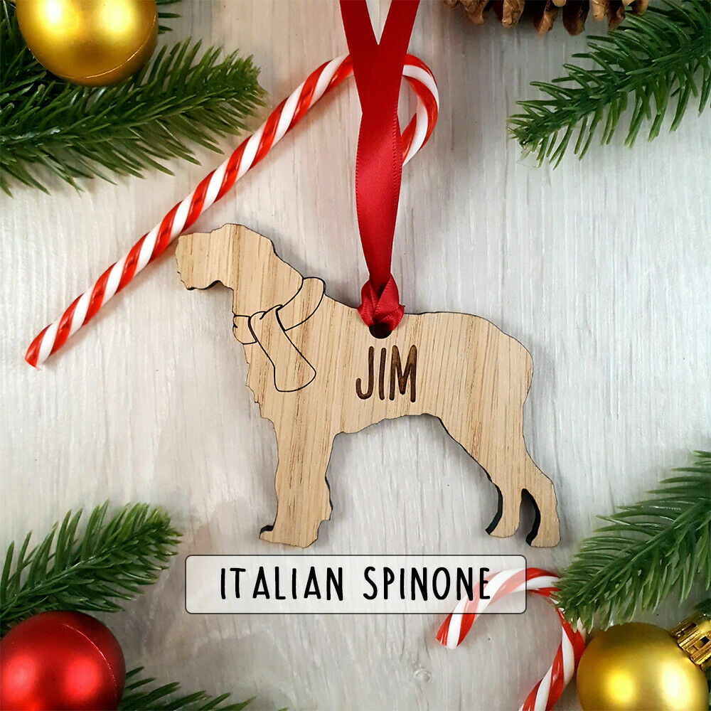 Personalised Dog Wooden Oak Decoration Christmas Tree gift