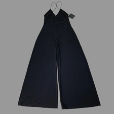 NORMA KAMALI Low Back Slip Jumpsuit Sz L/40 Black KK329JPL137001 New 
