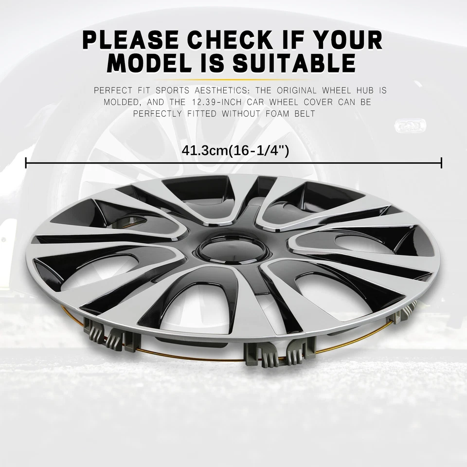 4PCS 15" Wheel Covers Snap Hub Caps Fit R15 Tire Steel Rim For Hyundai Elantra Foto 2 de 4