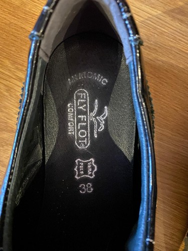 Nuevo-Fly Flot Air Function Negro Charol Zapatos con Cordones Calles Comodidad Reino Unido 5 - Imagen 5 de 10