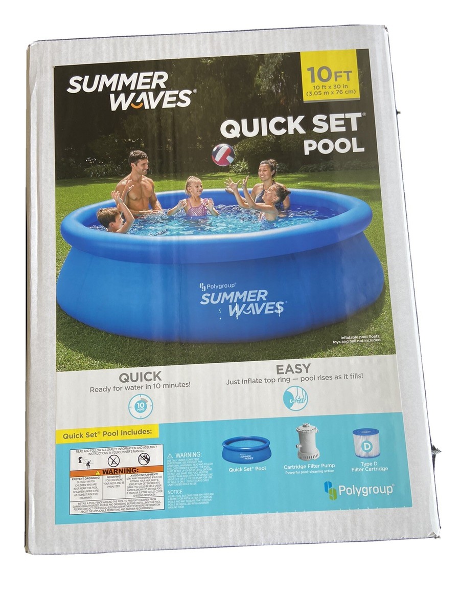 Summer Waves 10ft Swimming Pool Quick Set Pool W/Filter Pump NIB