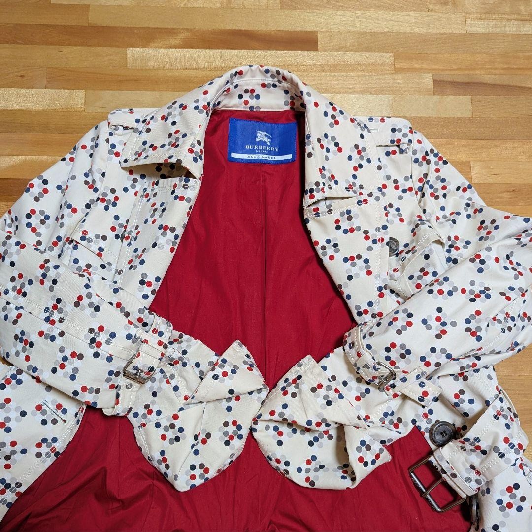 Vintage Burberry Blue Label Trench Coat Polka Dot US S 999 Japan thumbnail 7