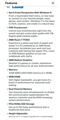 HP 27" Touchscreen AIO Desktop, AMD Ryzen 7 7730U, 32GB RAM, 1TB SSD, Black NEW! - Picture 3 of 8