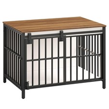 Dog Crate Furniture with Sliding Barn Door, Dog Kennel Indoor for Medium