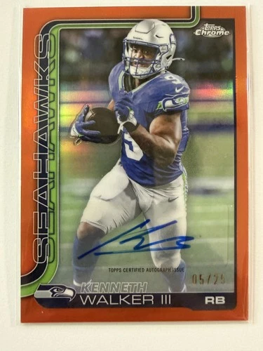 2025 Topps Chrome Kenneth Walker III Chrome Autographs (RAW)