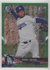 2018 Bowman Chrome Prospects Green Shimmer Refractor 16/99 Dennis Santana 00jz