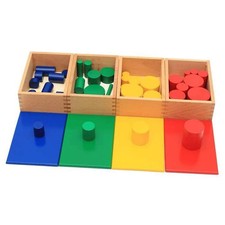 Montessori Sensorial Material Knobless Cylinders Wooden Toy Set of 4 Early ...