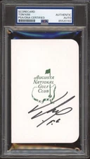 Tom Kim Signed Masters Scorecard PSA AUTO Augusta National Golf Club PGA