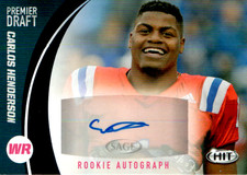 2017 SAGE HIT #A52 Carlos Henderson Auto Autographs Louisiana Tech Bulldogs