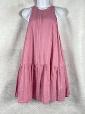 Urban Outfitters Dress Women’s Small Pink Shift Sleeveless Tiered Seersucker New