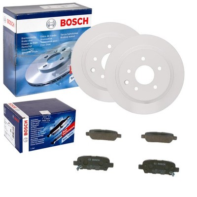 BOSCH BREMSSCHEIBEN + BELÄGE HINTEN passend für NISSAN QASHQAI J10 + JUKE F15
