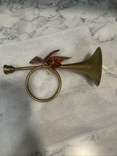 Vintage Brass Bugle Horn Decorative Military Style Instrument