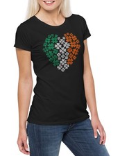 Irish Cloverleaf Heart Damen T-Shirt Cloverle...