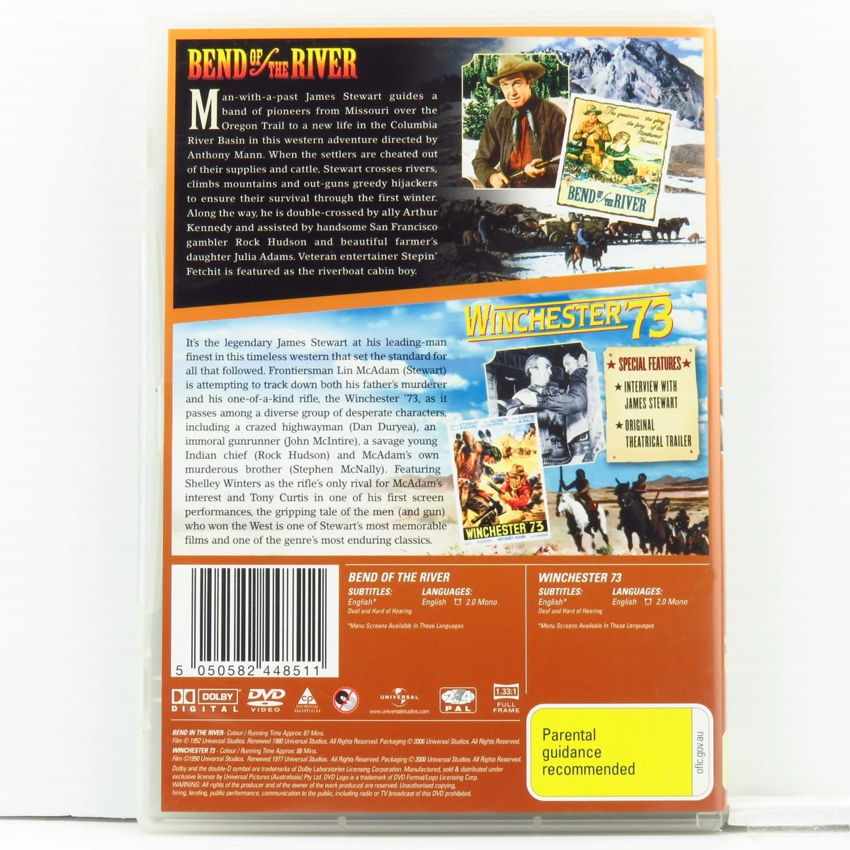 Bend Of The River / Winchester 73 - James Stewart - DVD - Region 4