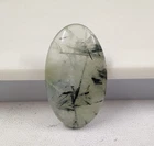 Prehnite Oval Cabochon Soft Green Natural Stone Loose Gemstone 35X21 MM