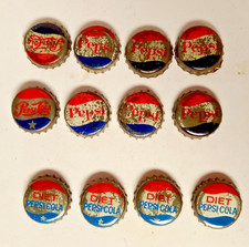 12 VINTAGE PEPSI DIET PEPSI COLA PEPSI COLA BOTTLE CAPS CORK