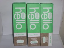 (3) Hello Super Fresh Fluoride Free Spearmint Toothpaste - 4.7oz each- Exp 6/26