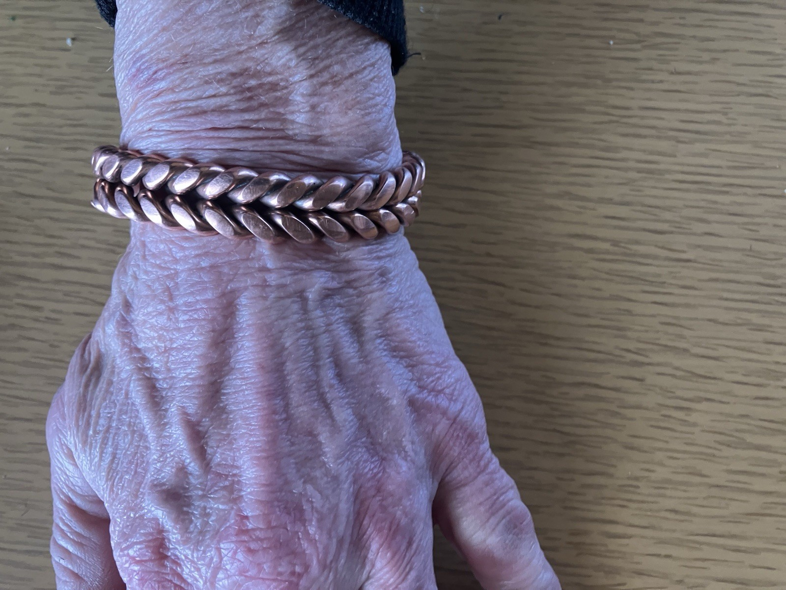 Pure Solid Copper Bracelet Cuff Bangle Homemade A… - image 4