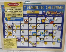 Melissa Doug Monthly Magnetic Calendar Magnet Toy with 112 Magnets, Multicolor