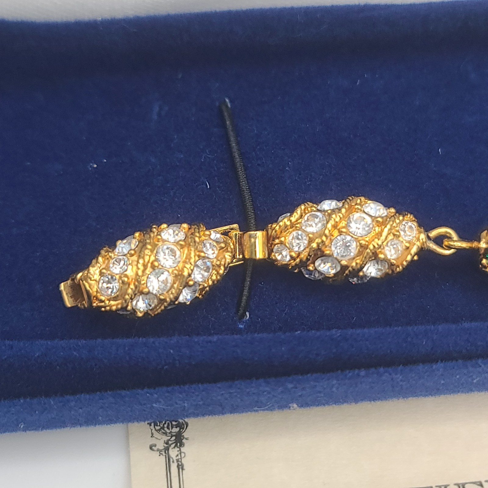 Vintage Camrose Kross JBK Gold Tone Rhinestone Bracelet 9"