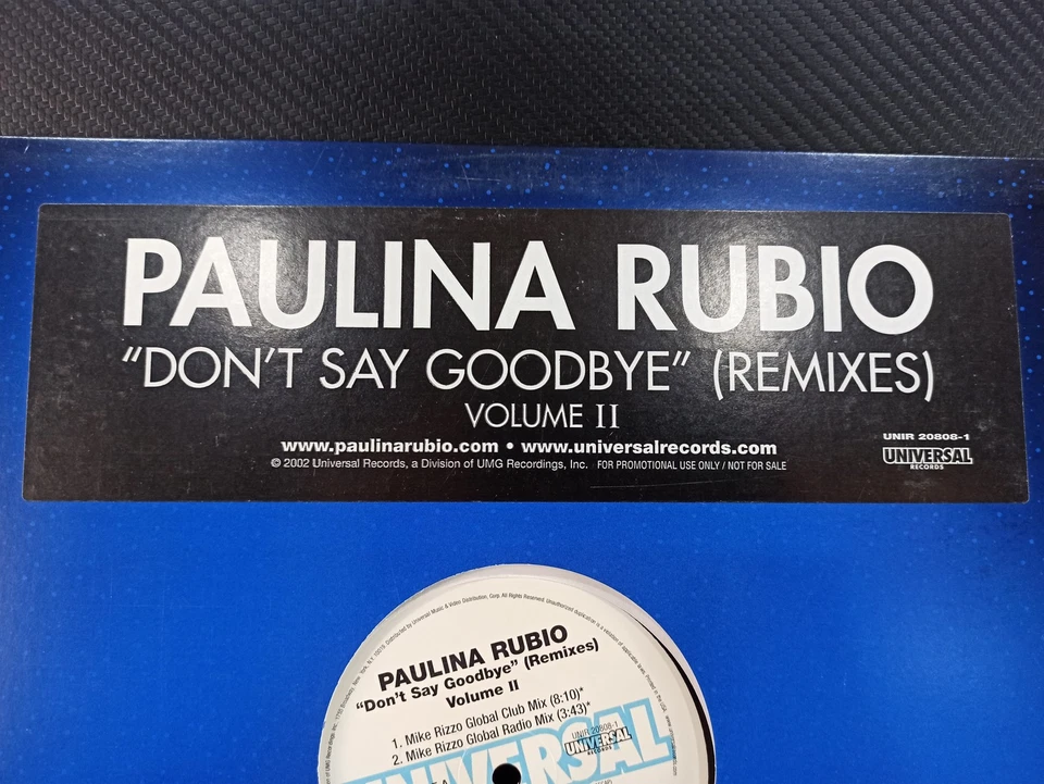 Paulina Rubio Don's Say Goodbye Remixes 12" Vinyl Single (2002) UNIR 20808-1 V2 Foto 3 de 4